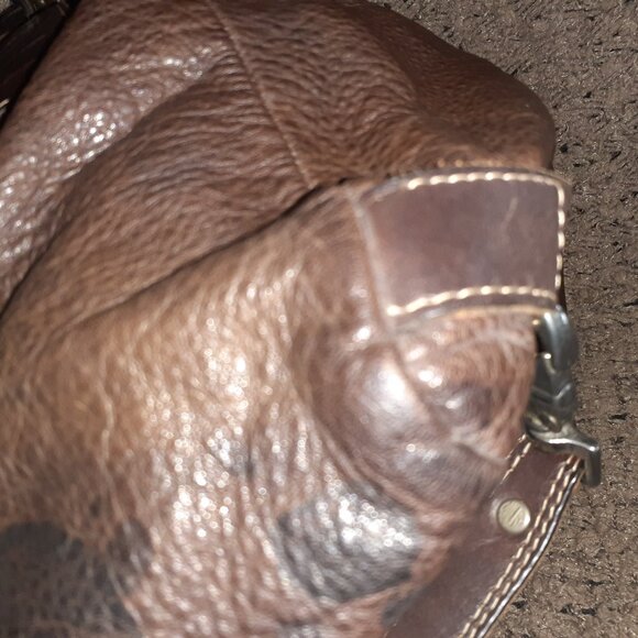 RUGBY CANADA-90's Heavy Brown Pebbled Leather-Backpack/Handbag-Excellent - Picture 11 of 15